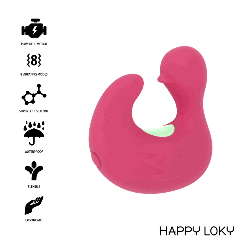 HAPPY LOKY - DEDAL PATO ESTIMULADOR DE SILICONA RECARGABLE DUCKYMANIA - Optelum