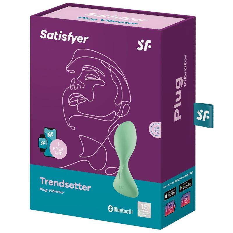 SATISFYER - TRENDSETTER PLUG VIBRADOR APP NEGRO - Optelum