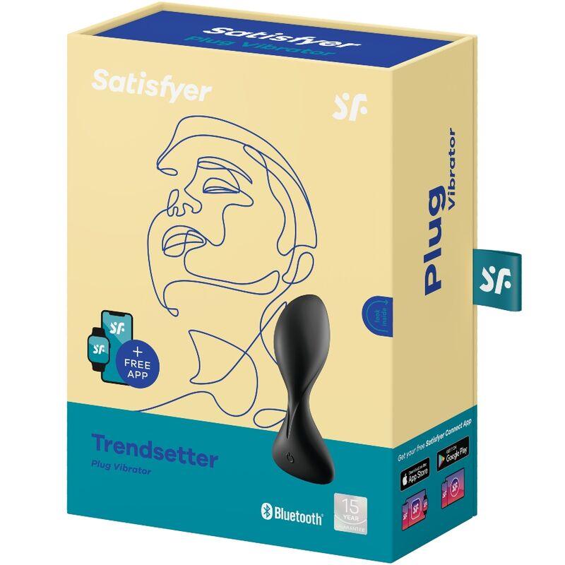 SATISFYER - TRENDSETTER PLUG VIBRADOR APP NEGRO - Optelum