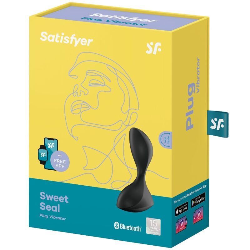 SATISFYER - SWEET SEAL PLUG VIBRADOR APP NEGRO - Optelum