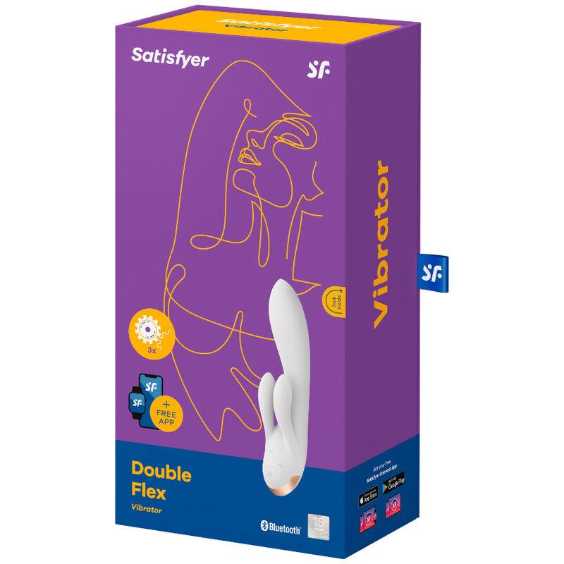 SATISFYER - DOUBLE FLEX VIBRADOR APP BLANCO - Optelum