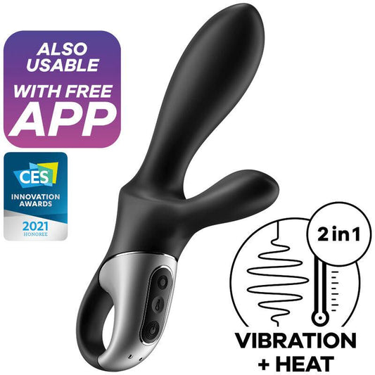 SATISFYER - HEAT CLIMAX+ VIBRADOR ANAL APP NEGRO - Optelum