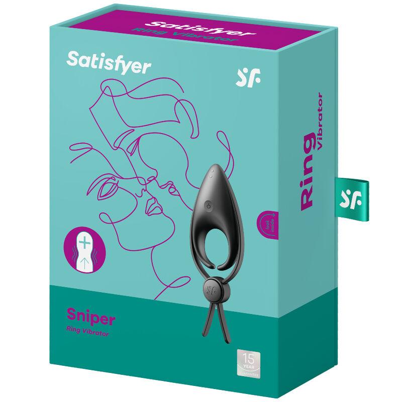 SATISFYER - SNIPER ANILLO VIBRADOR AZUL - Optelum