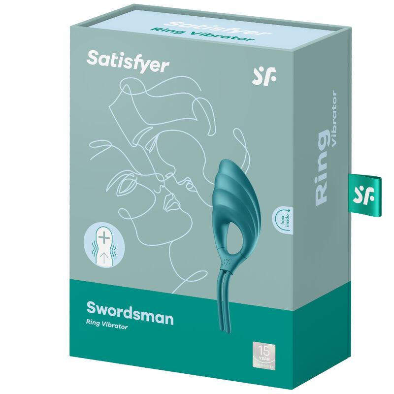 SATISFYER - SWORDSMAN ANILLO VIBRADOR VERDE - Optelum