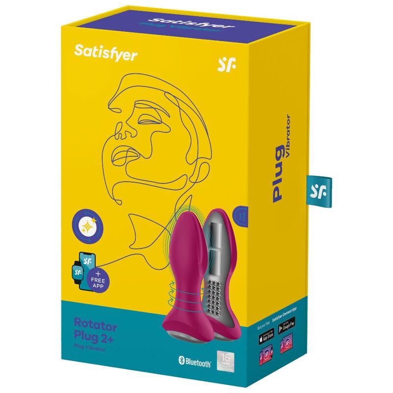 SATISFYER - ROTATOR PLUG 2+ PLUG VIBRADOR APP NEGRO - Optelum