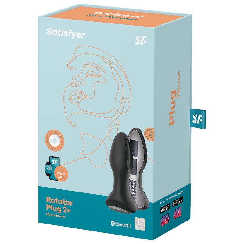 SATISFYER - ROTATOR PLUG 2+ PLUG VIBRADOR APP NEGRO - Optelum