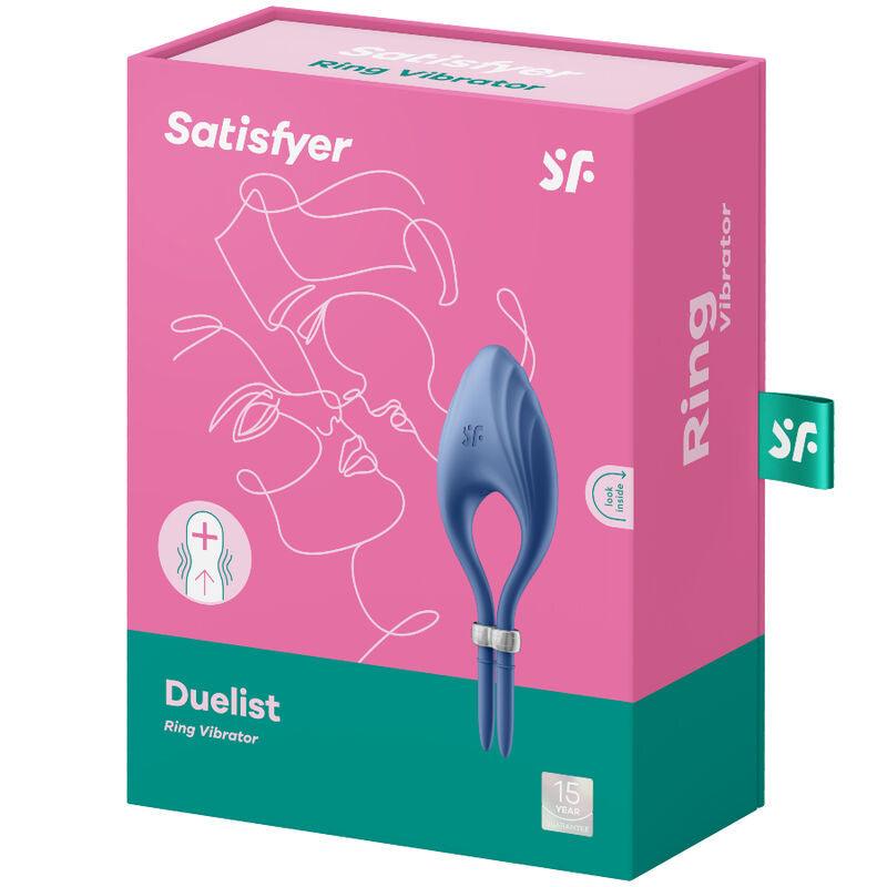 SATISFYER - DUELIST ANILLO VIBRADOR AZUL - Optelum