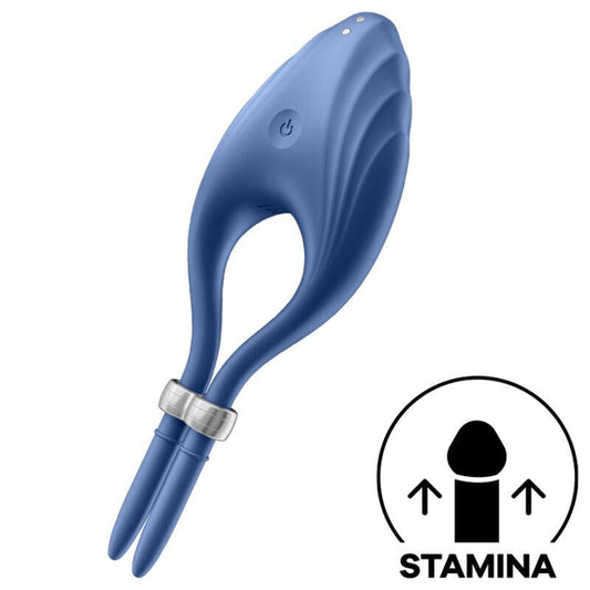 SATISFYER - DUELIST ANILLO VIBRADOR AZUL - Optelum