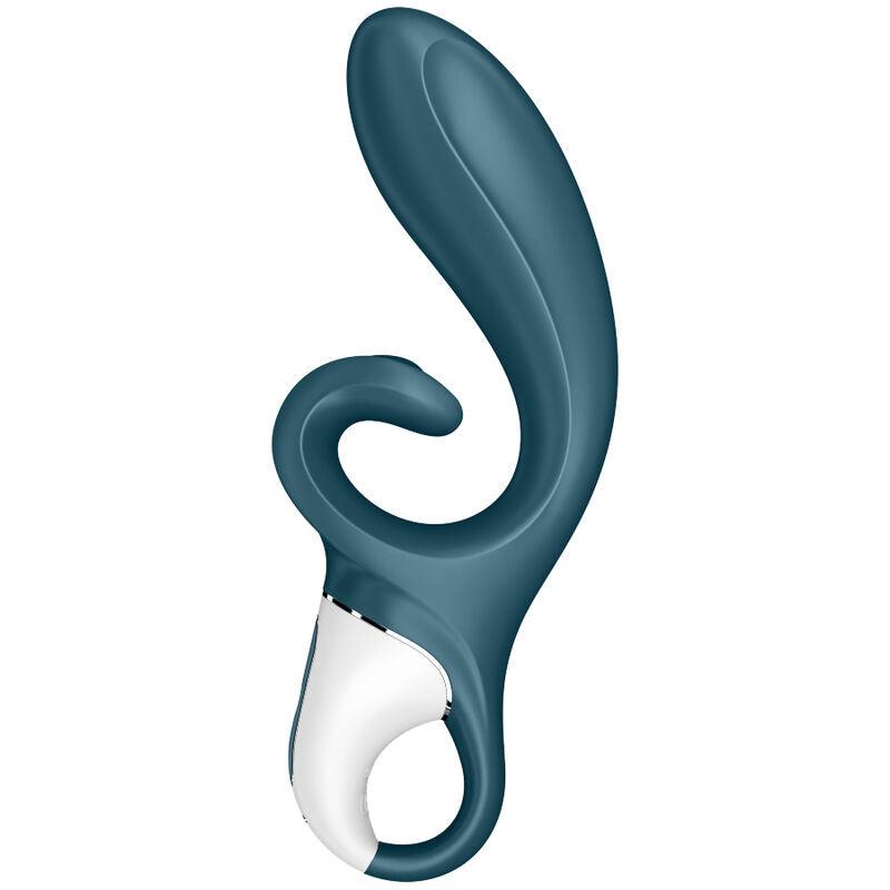 SATISFYER - HUG ME VIBRADOR RABBIT APP AZUL - Optelum