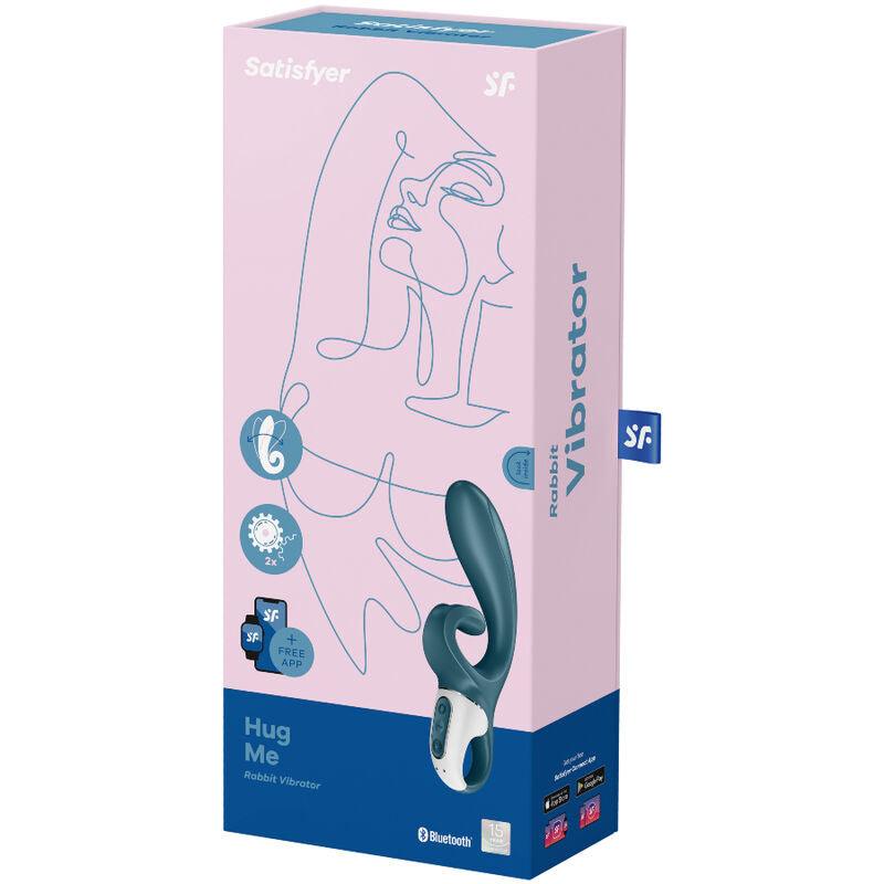 SATISFYER - HUG ME VIBRADOR RABBIT APP AZUL - Optelum