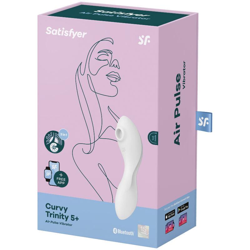 SATISFYER - CURVY TRINITY 5 ESTIMULADOR Y VIBRADOR APP BLANCO - Optelum