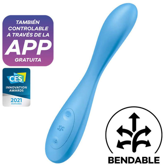 SATISFYER - G-SPOT FLEX 4+ MULTI VIBRADOR APP AZUL - Optelum