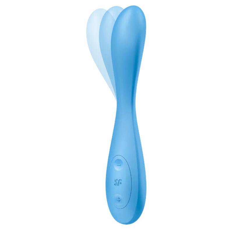 SATISFYER - G-SPOT FLEX 4+ MULTI VIBRADOR APP AZUL - Optelum