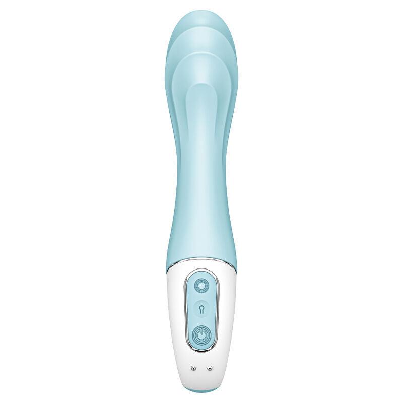 SATISFYER - AIR PUMP VIBRATOR 5+ VIBRADOR PUNTO G INFLABLE APP AZUL - Optelum