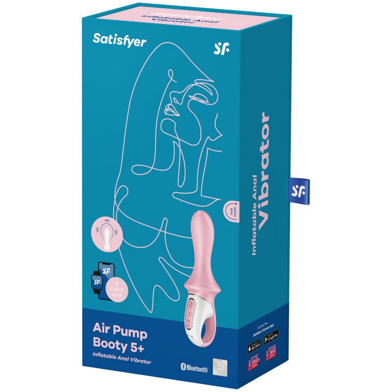 SATISFYER - AIR PUMP BOOTY 5+ VIBRADOR ANAL INFLABLE ROSA - Optelum