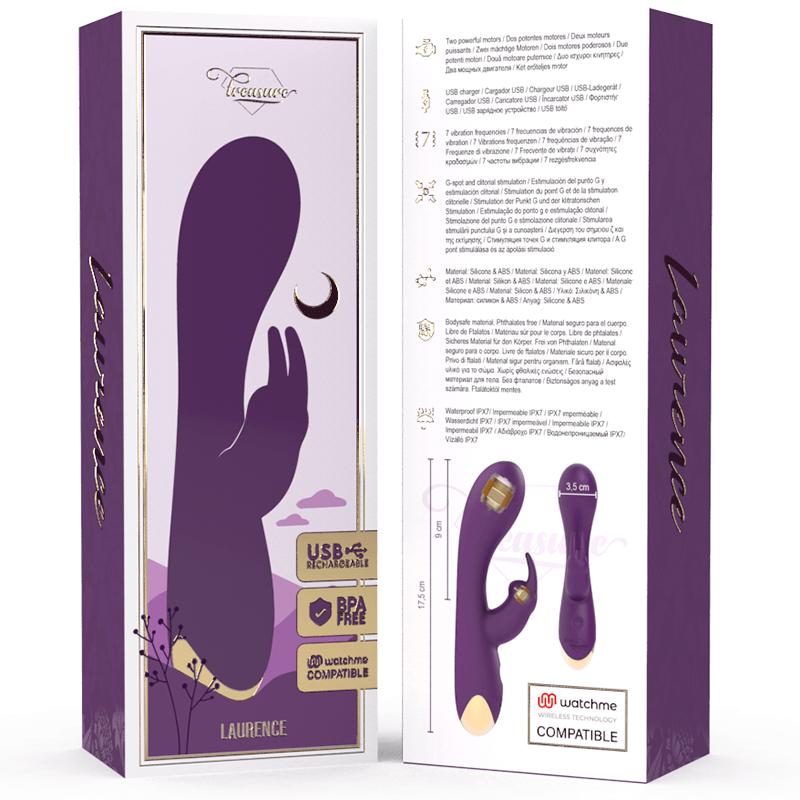 TREASURE - LAURENCE RABBIT VIBRADOR COMPATIBLE CON LA TECNOLOGÍA WATCHME WIRELESS - Optelum