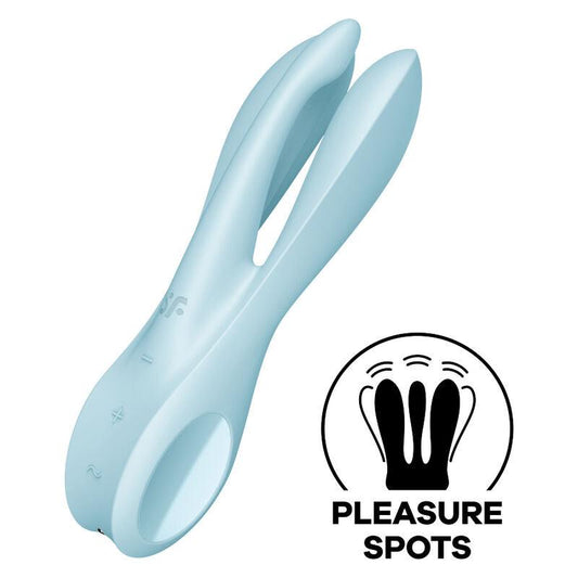 SATISFYER - THREESOME 1 VIBRADOR AZUL - Optelum