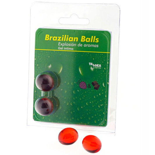 TALOKA - BRAZILIAN BALLS GEL ÍNTIMO FRESA & CHOCOLATE 2 BOLAS - Optelum