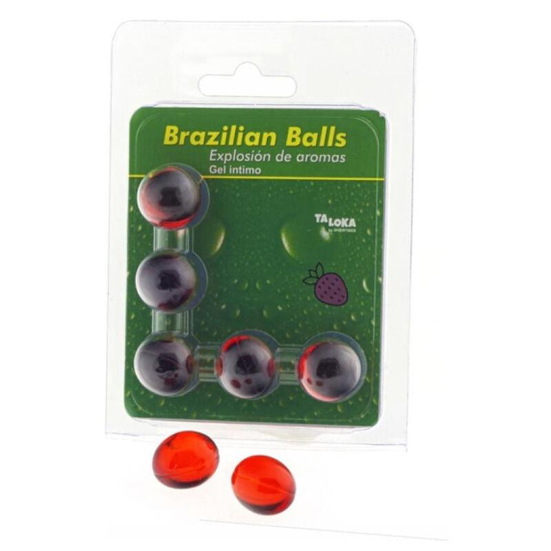 TALOKA - BRAZILIAN BALLS GEL ÍNTIMO FRESA 5 BOLAS - Optelum