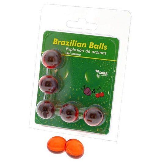 TALOKA - BRAZILIAN BALLS GEL ÍNTIMO FRESA & CEREZA 5 BOLAS - Optelum
