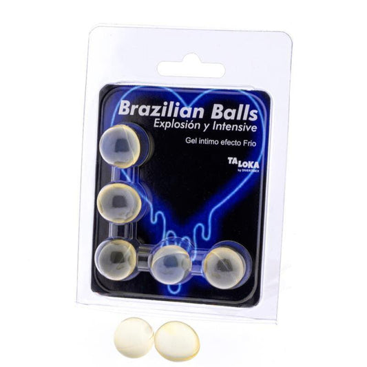 TALOKA - BRAZILIAN BALLS GEL EXCITANTE EFECTO FRIO Y VIBRACIÓN 5 BOLAS - Optelum