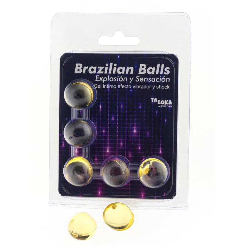 TALOKA - BRAZILIAN BALLS GEL EXCITANTE EFECTO VIBRACIÓN Y SHOCK 5 BOLAS - Optelum