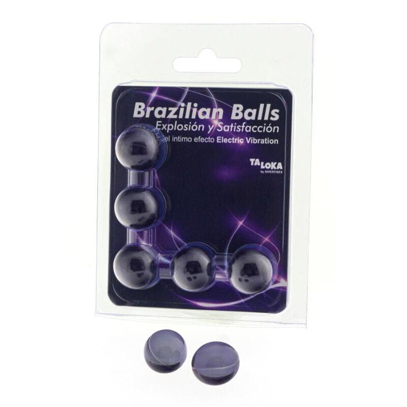 TALOKA - BRAZILIAN BALLS GEL EXCITANTE EFECTO VIBRACIÓN ELÉCTRICA 5 BOLAS - Optelum