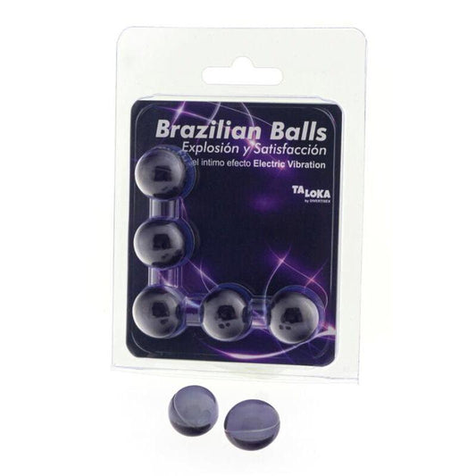 TALOKA - BRAZILIAN BALLS GEL EXCITANTE EFECTO VIBRACIÓN ELÉCTRICA 5 BOLAS - Optelum