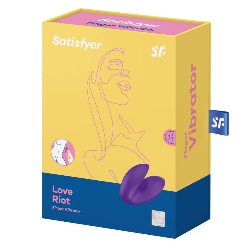 SATISFYER - LOVE RIOT VIBRADOR DEDAL MORADO - Optelum