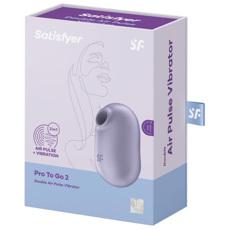 SATISFYER - PRO TO GO 2 ESTIMULADOR Y VIBRADOR DOBLE VIOLETA - Optelum