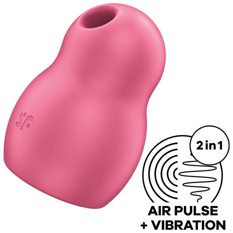 SATISFYER - PRO TO GO 1 ESTIMULADOR Y VIBRADOR DOBLE ROJO - Optelum