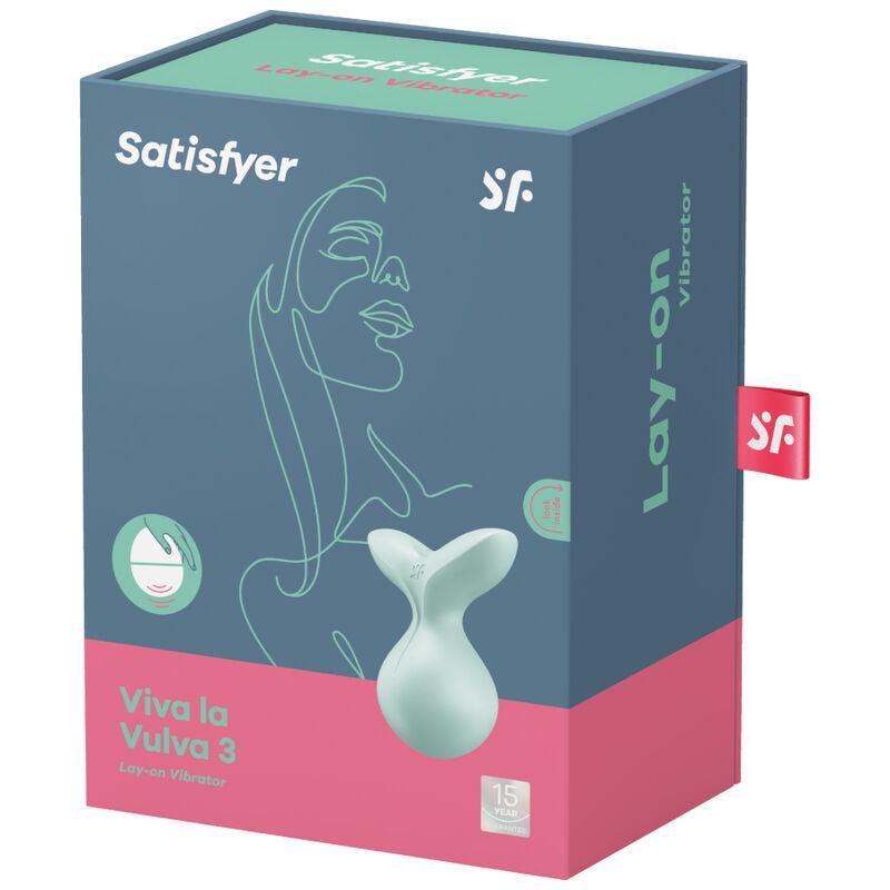 SATISFYER - VIVA LA VULVA 3 VIBRADOR LAY-ON VERDE - Optelum
