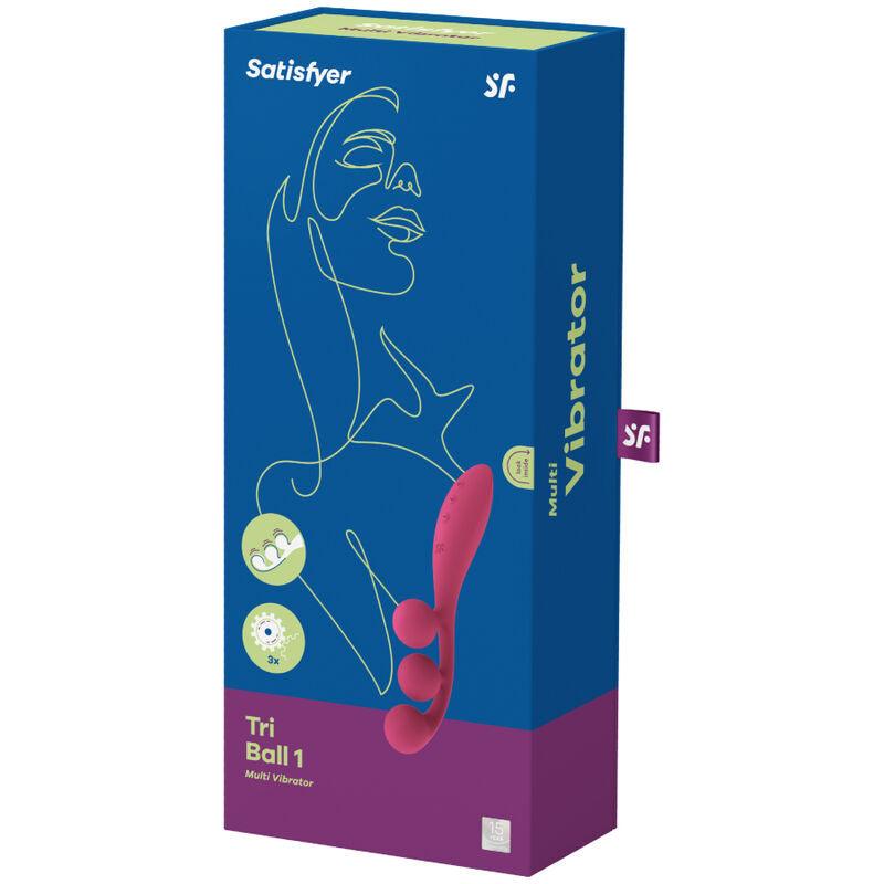 SATISFYER - TRI BALL 1 MULTI VIBRADOR ROJO - Optelum