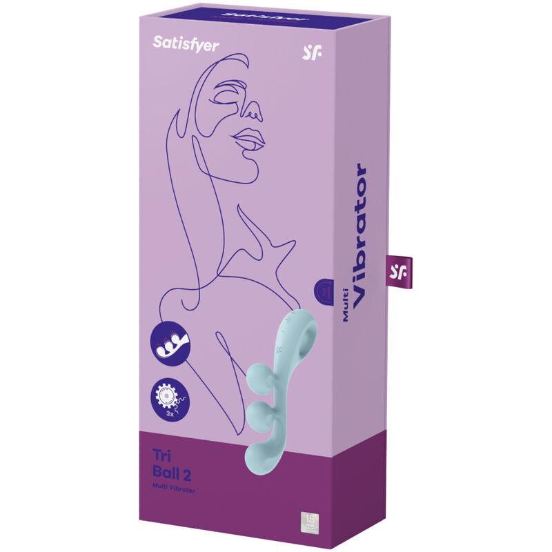 SATISFYER - TRI BALL 2 MULTI VIBRADOR AZUL - Optelum