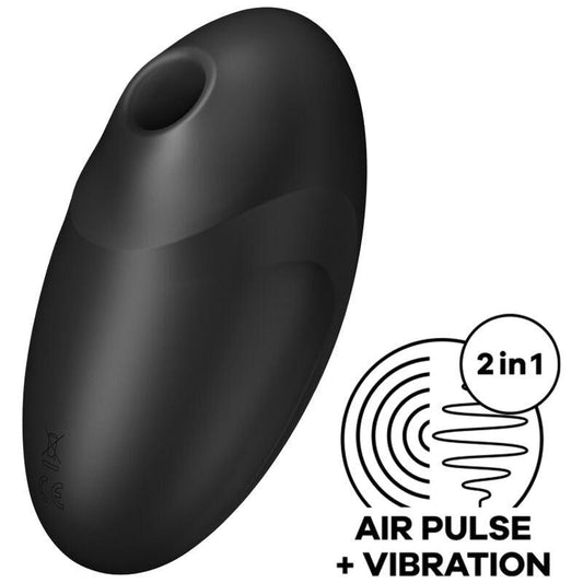 SATISFYER - VULVA LOVER 3 ESTIMULADOR Y VIBRADOR NEGRO - Optelum