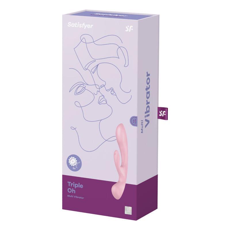 SATISFYER - TRIPLE OH VIBRADOR HÍBRIDO ROSA - Optelum