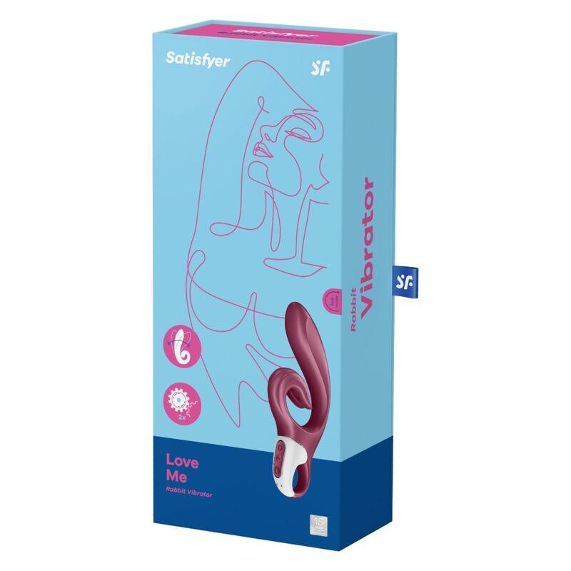 SATISFYER - LOVE ME VIBRADOR RABBIT AZUL - Optelum
