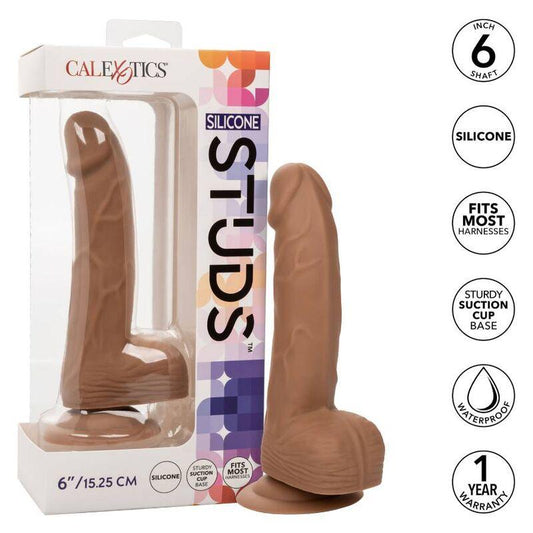 CALEXOTICS - SILICONE STUDS 15.24 CM BROWN - Optelum