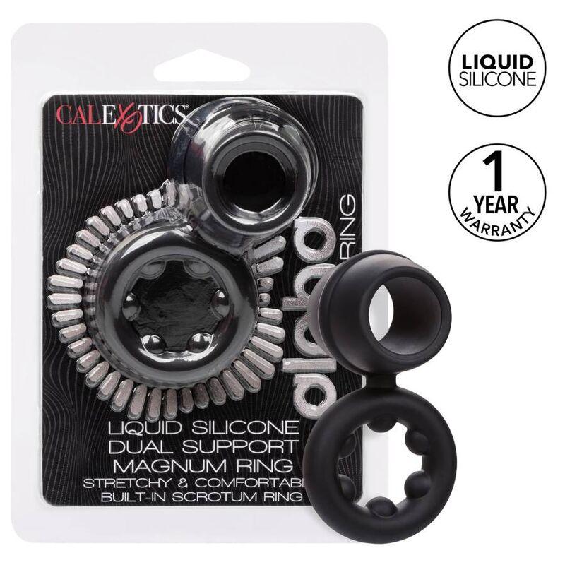 CALEXOTICS - ALPHA DUAL MAGNUM RING NEGRO - Optelum