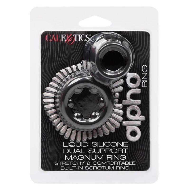 CALEXOTICS - ALPHA DUAL MAGNUM RING NEGRO - Optelum
