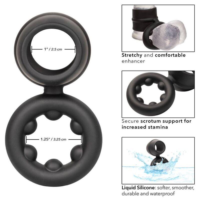 CALEXOTICS - ALPHA DUAL MAGNUM RING NEGRO - Optelum