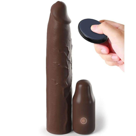 FANTASY X- TENSIONS - PIPEDREAMS SLEEVE 22,86 CM + 7,62 CM PLUG REMOTE BROWN - Optelum