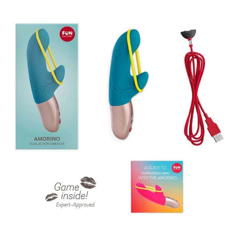 FUN FACTORY - AMORINO MINI VIBRADOR PETROL & AMARILLO NEON - Optelum