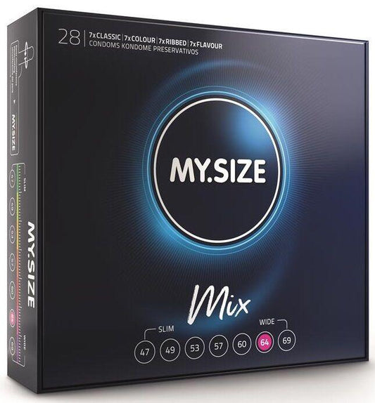 MY SIZE - MIX PRESERVATIVOS 64 MM 28 UNIDADES - Optelum
