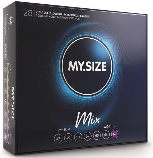 MY SIZE - MIX PRESERVATIVOS 69 MM 28 UNIDADES - Optelum