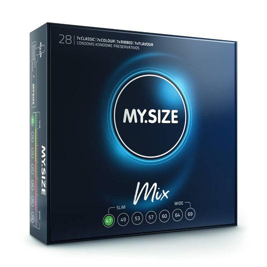 MY SIZE - MIX PRESERVATIVOS 47 MM 28 UNIDADES - Optelum