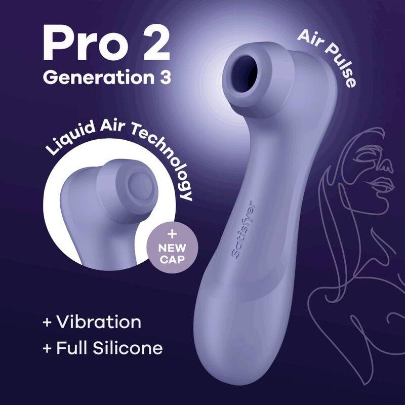 SATISFYER - PRO 2 GENERACIÓN 3 LIQUID AIR TECHNOLOGY GRANATE - Optelum