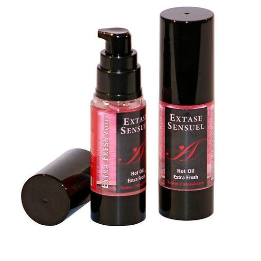 EXTASE SENSUAL - ACEITE MASAJE EFECTO EXTRA FRESH FRESA 30 ML - Optelum