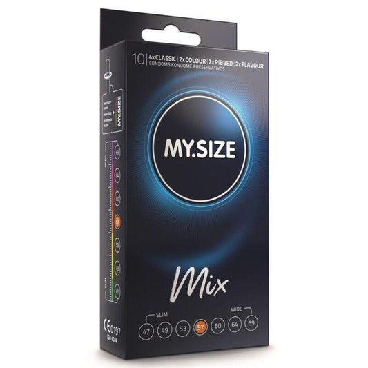 MY SIZE - MIX PRESERVATIVOS 57 MM 10 UNIDADES - Optelum