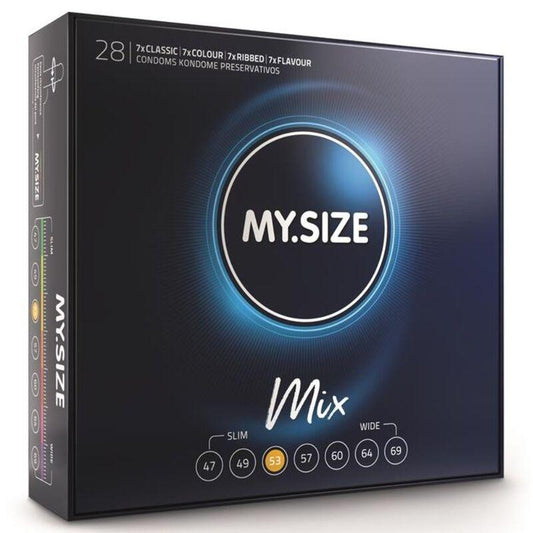 MY SIZE - MIX PRESERVATIVOS 53 MM 28 UNIDADES - Optelum